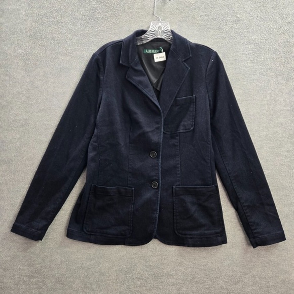 Lauren Ralph Lauren Women Jacket 6 Blue Denim Blazer 2 Button
